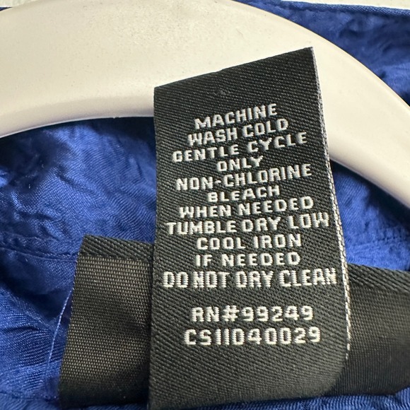 Maggie Barnes Womens Textured Boho Button Top Sz 3X Artsy Ruffle Cuff Royal Blue - Picture 4 of 7